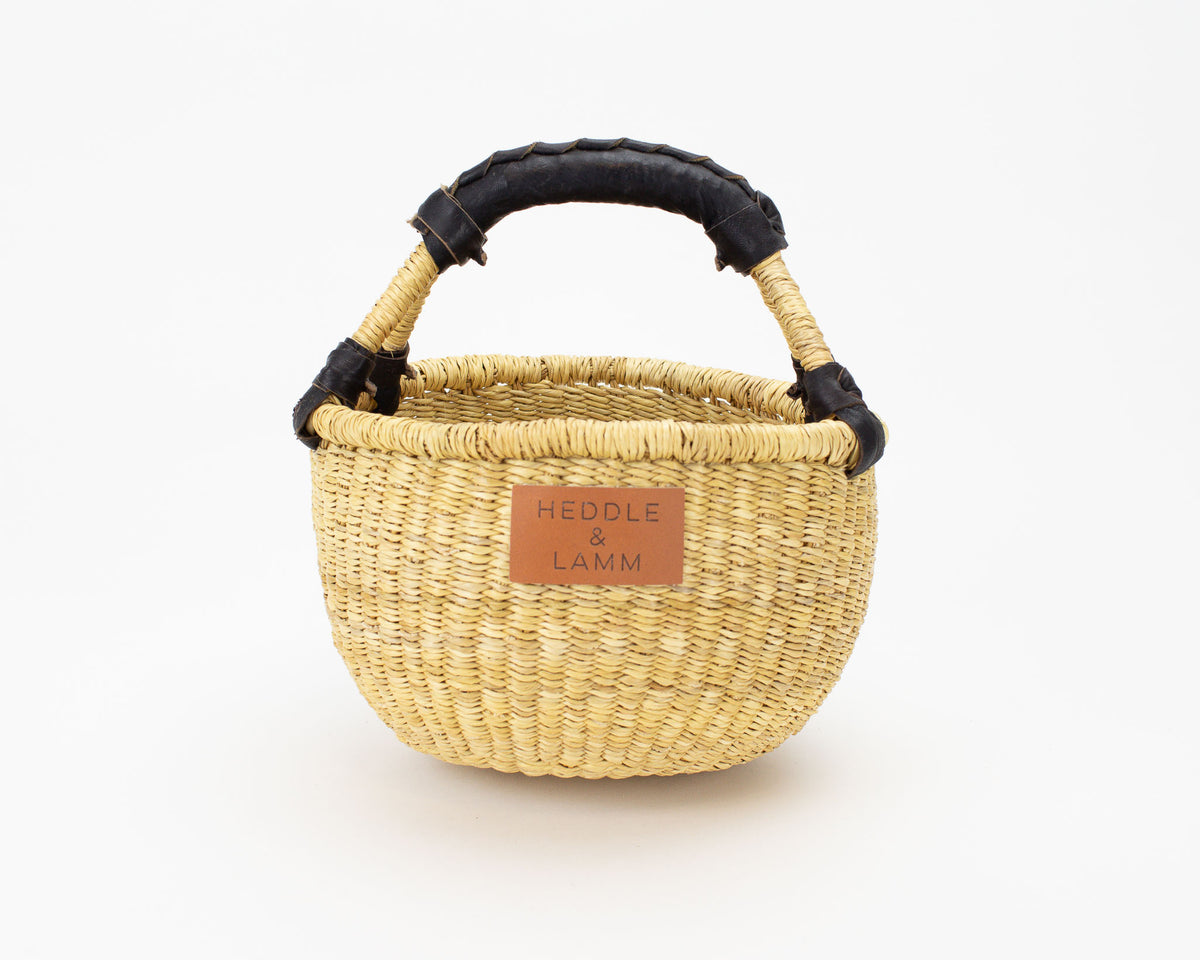 Kandiga Mini Bolga Basket - Black Handle – Heddle & Lamm